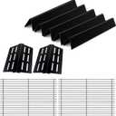 7620 Porcelain Flavorizer Bars 7524 Stainless Steel Grill Grates for Weber Genesis E310 E320 E330 S310 S320 S330 EP-310 with 7622 Heat Deflector Grill Replacement Parts for Weber 300 Series