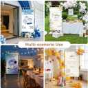 Babenest Welcome Sign Stand, Gold Adjustable Metal Linen Sign Holder with 4 Ground Stakes & 2 Leather Straps, Wedding Banners & Posters for Baby Bridal Valentine Standing Display (Without Signs)