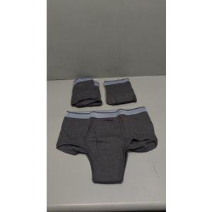 Wearever Incontinence Underwear for Men - Reusable & Washable Men's Bladder Control Briefs with Regular Absorbency - Leak Proof Underwear 150 ml (Pack of 3) (Gray) (L)