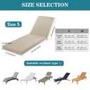 Comcaver Chaise Lounge Cushion Outdoor, Waterproof and Stain-Resistant Lounge Deck Reclining Chair Cushions for Patio Furniture Lawn Pool Resort Hotel, 72x21x3 Inch, Set of 4, Cream