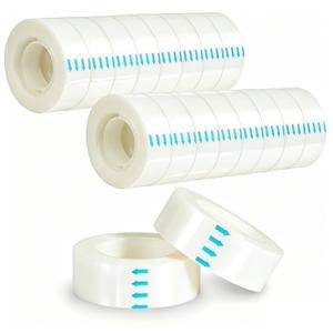 3 x Invisible Tape Refill Rolls,16 Count Gift Wrap Tapes for Dispenser, Repairing, Back to School Supplies, Tear by Hand, 3/4'' X 1000'', 1" Core, Writable