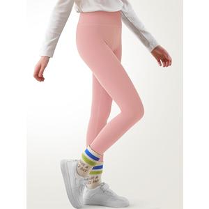 Girls Fleece Lined Leggings Thermal Full Length Pants Winter Warm Stretchy Athletic Leggings for Kids  Pink, 160