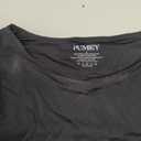 PUMIEY Women's Crew Neck Long Sleeve Bodysuit Second-skin Feel Tops Smoke Cloud Collection (01 Jet Black)