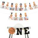 Kreatwow Basketball 1st Birthday Decorations My Rookie Year Photo Banner Basketball One High Chair Banner Basketball Theme 1st Birthday Decor Rookie of the Year Sports Theme 1st Birthday Boy