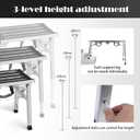 Folding Work Platform 400 Lbs, Height Adjustment 19-27"(H), Portable Steel Step Ladder Stool, Perfect for RV Cleaning, Home Painting and Reaching High Places