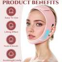 ROWMATE V Line Lifting Mask Chin strap for sleeping, V Line Lifting Mask for Women,Jaw ExerciserMedium,LightPink