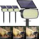 108 LED Solar Spot Lights Outdoor, Solar Lights Outdoor IP65 Waterproof, 3 Modes Solar Landscape Spotlights, Large Solar Powered Panel Lights for Garden Yard Pathway(Cool White/4 Pack)