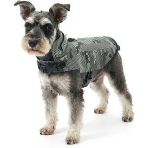 Protective Spiked Harness for Small Dogs, Removable 2-Row & 4-Row Spikes, Lightweight & Puncture-Resistant Design for Safety, Pad Configuration, Camouflage Extra Small Size (XS)