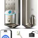 Veise VE027 Built-in Wi-Fi Smart Lock, Fingerprint Keyless Entry Front Door Lock, App Remote & Voice Control, No Hub Needed, Touchscreen Keypad Deadbolt, IP65 Waterproof, BHMA Grade 3, Satin Nickel