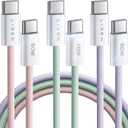 LISEN USB C Cable, 3-Pack [10/10/10FT] USBC to USBC Cable for iPhone 16e 15 Pro Max Charger Cord, 60W (3.1A) C to C Cable Fast Charging for Samsung S25/S24/23, Switch 2, iPad, MacBook