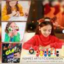 Soulchen 2025 Christmas Craft Advent Calendar for Kids Painting Kit Glow in The Dark Christmas Countdown Rock Crafts Kits with 24 Surprises DIY Painting Supplies Holiday Xmas Party Favor Gifts