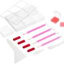 PATIKIL Diamond Painted Tray, 26PCS Diamond Painted Accessories Organizer Kits Large Diamond Art Trays Bead Rhinestone Sorting Tray Square Craft Tools with Pens Spoon Brush Clay, Clear