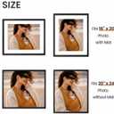 20x24 Picture Frame, Photo Frame with HD Plexiglass, Display Pictures 16x20 with Mat or 20x24 Without Mat for Wall Display, Wall Hanging Photo Frame,1 Pack, Black