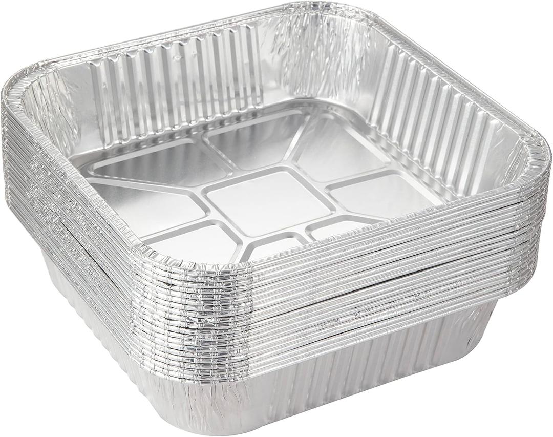 Waytiffer 25pack- 8 x 8 Aluminum foil Pans Disposable Heavy Duty Square baking Cake Pan, Cooking Tins Homemade Breads Oven Pans,Foil Pan, Baking pan Roasting