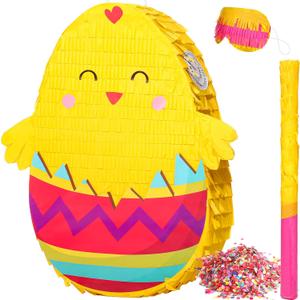 Sratte Easter Pinata Decorations Bunny Pinata Kit Easter Egg Pinata for Easter Birthday Party Anniversary Celebration Decoration Chick