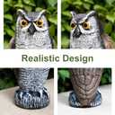 OFFO Bird Scare Devices Plastic Owl Scarecrow for Outdoor Garden, Yard, Pool Decoration, 8.3 in Height, Brown and White