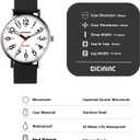 Watch with Second Hand Nursing for Women, Analog Watches for Nurses, 12/24 Hour Military Time, Easy Read Dial, Colorful Silicone Band