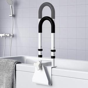 Adjustable Bathtub Safety Rail, Bathtub Handle Grab Bar with Non-Slip Grip for Seniors, Elderly, Fits 3.1 to 6.7 Inch Tub Walls, Supports 300 lbs