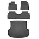 AZYT Floor Mats & Cargo Liner Behind The 2nd Row for Kia Sorento 2020 2019 2018 2017 2016 All Weather Automotive TPE Liners Set Anti-Slip Waterproof Floor Liners Accessories Black