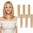 Clip in Hair Extensions Real Human Hair Short Clip in Extensions for Women Short Straight Hairpieces to Add Volume and Highlights 10 Inch Golden Brown & Bleach Blonde