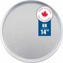 Norjac 14 Inch Pizza Pan, 6 Pack, Round Aluminum Pans, Baking Tray for Oven, Rust-Free, Durable & Long Lasting