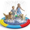 Large Splash Pad for Kids & Dogs, 78" Sprinkler Splash Pad with Dual Spray Tubes, Thick Non-Slip Water Play Mat for Backyard, Summer Outdoor Water Toys for Toddlers & Family
