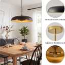 Large Pendant Lights Kitchen Island 20.4in, Black Gold Dining Room Fixture
3-Light Hanging Dome Chandelier, Modern All-Metal Frame, Adjustable 18-54in Downrod, E12 40W Base, for Over Table Bar Cafe