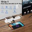 Power Strip Surge Protector,15 Outlets 4 USB 2 USB-C,15Ft Flat Plug,White | 15 AC Outlets,4 USB Ports 2 USB-C 2 USB-A,1080J Surge,Wall Mountable,15Ft Cord,16AWG,Overload Protection,3-Side Design