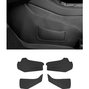 YOKOOHITECH Center Console Side Anti-Kick Mats, Model Y Dust Resistant Protector Cover Leather Fabric Anti Kick Pad Compatible with Tesla Model Y 2021-2024 (for Model y 2021-2024)