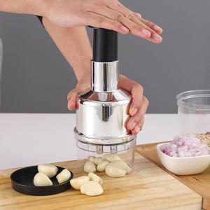 304 Stainless Steel Pull Cord Kitchen Chopper - Manual Mincer, Crusher & Dicer for Garlic, Onion, Ginger, Carrot, Chili with Easy Clean Container