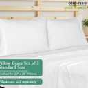 2 x Royale Linens Standard Pillowcase Set of 2 - Bed Pillow Cover - 20"x26" - White Pillowcases - 1800 Brushed Microfiber, Wrinkle & Fade Resistant - Soft & Cozy- Standard Size Pillow Case (STD, White)