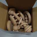 Zhanmai 5 Pieces Wooden Baby Toys Montessori Toys for Babies 0-6-12 Months Toy Rattles with Bells Baby Push Car Wooden Newborn Toy for Toddlers 1-3 Years Old Infant Boys and Girls Gifts