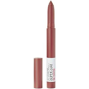 Maybelline Super Stay Ink Crayon Lipstick Makeup, Precision Tip Matte Lip Crayon with Built-in Sharpener, Longwear Up To 8Hrs, Enjoy The View, Red Brown, 1 Count