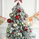 42 Pcs Christmas Ball Ornaments Set Burgundy Army Green Champagne Shatterproof Christmas Tree Decorations Glittering Decorative Hanging Ornament Bulk for Xmas Tree Wreath and Holiday Party Decor