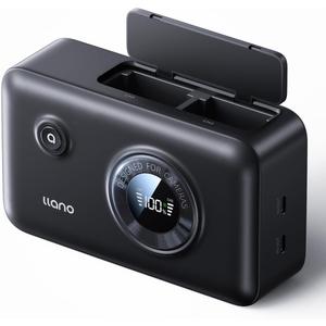 llano 2-in-1 NP-FW50 Fast Camera Dual Battery Portable Charger for Sony ZV-E10, Alpha a6400, a6000, a6300, a7s, a7, a7s ii, a5100, a7r, a7ii, 12400mAh Built-in 20W USB C Power Bank, Smart Display