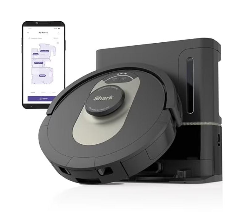 Shark AV2501AE AI Robot Vacuum with XL HEPA Self-Empty Base, Bagless, 60-Day Capacity, LIDAR Navigation, Perfect for Pet Hair, Compatible with Alexa, Wi-Fi Connected, Carpet & Hard Floor, Black