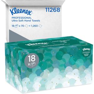 Kleenex Professional Ultra Soft Paper Hand Towels, Bulk (11268), Pop-Up Box, Absorbent, White (18 Boxes of 70 Sheets, 1,260 Sheet Total)