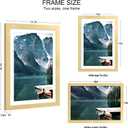 Hongkee 13x19 Picture Frame Set of 2, Gold Wood Style for 11x17 Mat, 13x19 in