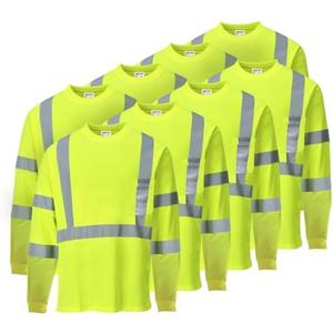MINTOUR 8 Pack High Visibility Reflective Safety Shirts for Men,Short Sleeve Breathable Work Shirt for Warehouse Construction Size XL
