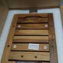 14" Compact Teak Shower Stool with Shelf & Handle - Waterproof, Non-Slip Bath Bench for Small Bathrooms/Tub/Outdoor Use, 300 lbs Capacity (Patented)