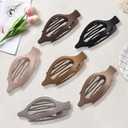 French Concord Hair Clips - 6Pcs Side Slide Volume Clips for Women Girls, Strong Hold No Slip Grip, Thick or Thin Hair (Matte Finish, L:4.6 IN, W:1.97IN)