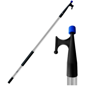 RainierSupplyCo Boat Hook with Telescoping Extension Push Pole for Docking & Mooring - Extends from 4.5 to 8 ft - Floating & Lightweight Boating Pole with Nylon Tip & Threaded End for Boat Accessories