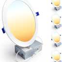 Ensenior 4 Pack 8 Inch LED Recessed Light, Dimmable, 2700K-5000K 5CCT, 1600LM High Brightness, 18W 120V, Damp Rated, Ultra-Thin Canless Wafer Light - ETL & FCC & IC
