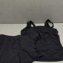 Tankini Swimsuits with Shorts - Two Piece Swimsuits Tummy Control Bathing Suits with Pockets (Medium, Black)