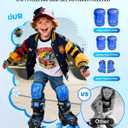 Sportneer Kids Roller Skates: 4 Size Adjustable Quad Skates with Light Up Wheels for 5-8, 8-12 Girls Boys Kids Toddlers Beginners, Birthday Gift with Protective Gear Set for Outdoor Indoor, S (30-33)