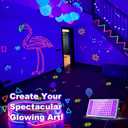 2 x Glow in The Dark Tape 6 Colors, Neon Fluorescent UV Black Light Activated Tape, Gaffer Cloth for Party Decor, Halloween, Night Club, Stage, Crafts - 0.6" Wide x 16.5' Long.