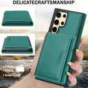 for Samsung Galaxy S23 Ultra Wallet Case, 2-in-1 Detachable Magnetic Wallet Case, Card Holder RFID Blocking, Fashionable Faux Leather Card Slot & Folding Design (Green)