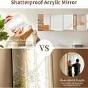 Self Adhesive Acrylic Mirror Tiles,12 x 16 Inches,8 Pack,Peel and Stick Shatterproof Flexible Plastic Mirror Sheets for Wall, Bedroom, Door, Home Gym