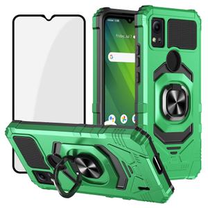 Ailiber Phone Case for AT&T Motivate 4 with Screen Protector, Cricket Icon 5 Case with Kickstand, for Magnetic Car Mount, Heavy Duty, Shockproof Protective Phone Cover for ATT Motivate 4-Green