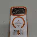 DEERLAMN Strong Magnetic Case for iPhone 17 Pro 6.3-Inch,[Compatible with Magsafe][Military Grade Drop Protection] Clear Slim Shockproof Protective Phone Cover-Transparent+Orange